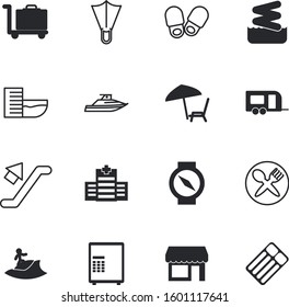 vacancy vector icon set such as: suitcase, close, palm, card, hand, day, playground, surfer, setting, shop, orienteering, parasol, stand, protect, stairway, north, furniture, tool, lifestyle, utensil