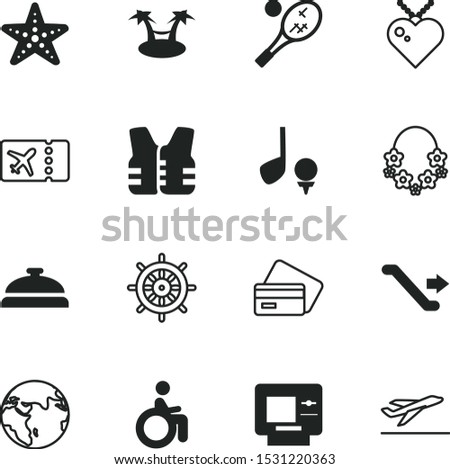 vacancy vector icon set such as: uniform, fashion, tourist, safe, coconut, luxury, bell, globe, assistance, plastic, hawaii, information, cruise, love, logistics, modern, nature, navigate, wheelchair