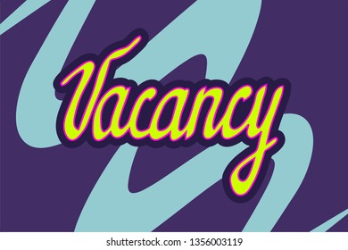 Vacancy word on the bluebackground