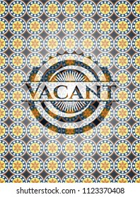 Vacant arabesque style badge. arabic decoration.