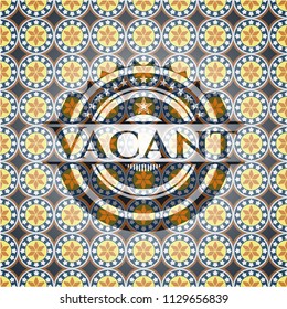 Vacant arabic style badge. Arabesque decoration.