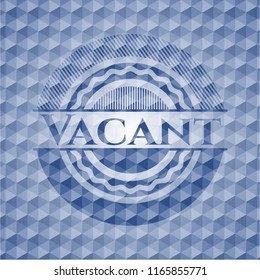 Vacant blue emblem with geometric background.