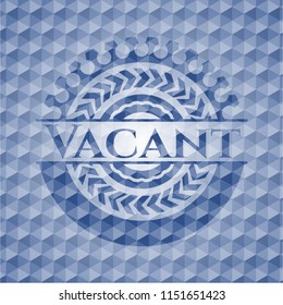 Vacant blue emblem with geometric pattern.