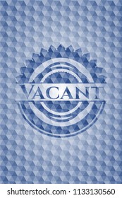 Vacant blue hexagon badge.