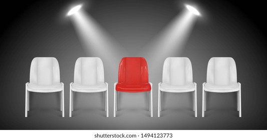 Vacant chairs. Hiring vector concept. Job recruiting. Job chair empty, vacant place vacancy illustration