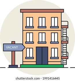 Vacant condominium Concept, Commercial Property Available for Rent Vector Icon Design, urban and suburban house Symbol, Real Estate and Property Sign, Apartment and Mortgage Stock illustration