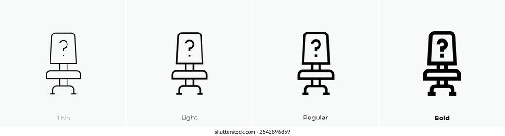 vacant icon. Thin, Light Regular And Bold style design isolated on white background