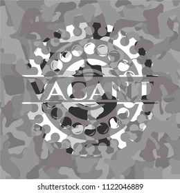 Vacant on grey camo pattern