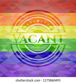 Vacant on mosaic background with the colors of the LGBT flag