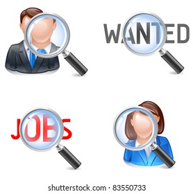 Vacant Position Icon Or Searching For Job Or Employee