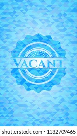 Vacant realistic sky blue mosaic emblem