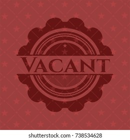 Vacant red emblem. Vintage.