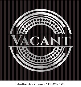 Vacant silver shiny badge