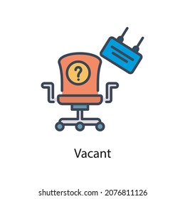 Vacant Vektorgrafik füllen Umriss Icon Design Illustration. Web- und Mobile-Anwendungssymbol auf weißem Hintergrund EPS10-Datei