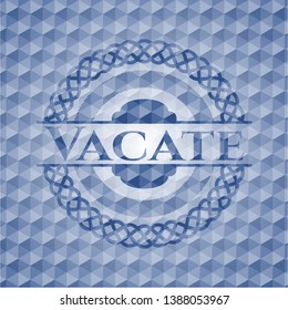 Vacate blue badge with geometric pattern background. Vector Illustration. Detailed.