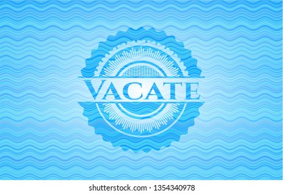 Vacate water representation emblem background.