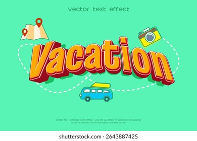 Vacation 3D vector text effect