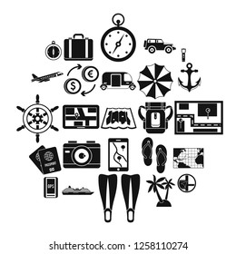 Vacation abroad icons set. Simple set of 25 vacation abroad vector icons for web isolated on white background