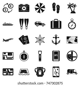 Vacation abroad icons set. Simple set of 25 vacation abroad vector icons for web isolated on white background