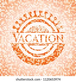 Vacation abstract orange mosaic emblem