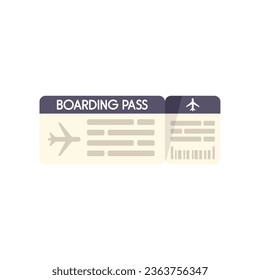 Vacation air ticket icon flat vector. Airline pass. Travel trip isolated