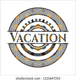 Vacation arabesque emblem background. arabic decoration.