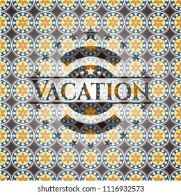 Vacation arabesque style badge. arabic decoration.