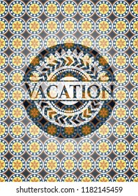 Vacation arabesque style emblem. arabic decoration.