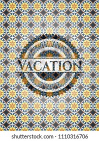  Vacation arabic style emblem. Arabesque decoration.