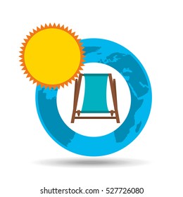 vacation around world sunny beach chair vector illustration eps 10