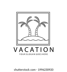 Vacation Art Logo Vector Illustration Minimalist Simple Design
