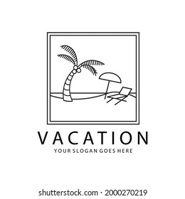 Vacation Art Logo Vector Illustration Minimalist Simple Design