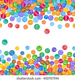 Vacation background with scattered summer flat icons