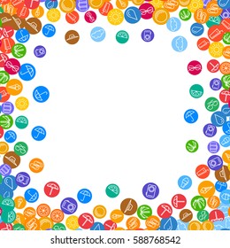 Vacation background with scattered summer flat icons