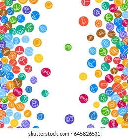 Vacation background with scattered summer flat icons