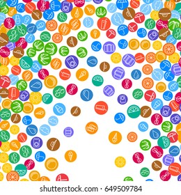 Vacation background with scattered summer flat icons