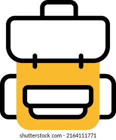 Mochila de vacaciones, ilustración, vector sobre fondo blanco.