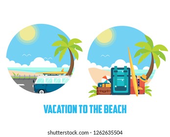 Vacation to The Beach Design Illustration