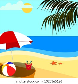 Vacation to the beach in the summer