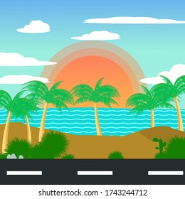 vacation to the beach a time when summer vector illustration