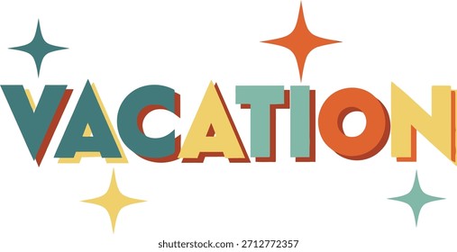 Tipografía de Vectores turísticos de viaje a la playa con Elementos solares y marinos para folletos turísticos.