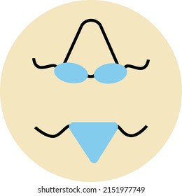 Urlaub Bikini, Illustration, Vektorgrafik auf weißem Hintergrund.