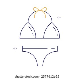 Vacation Bikini Swimsuit Beach Vector Icon Design