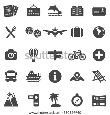 Vacation black icons set.Vector