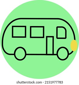 Vacation bus, illustration, vector on a white background.