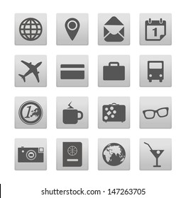 Vacation buttons collection isolated on white