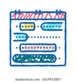 vacation calendar doodle icon sketch vector. vacation calendar sign. isolated symbol illustration
