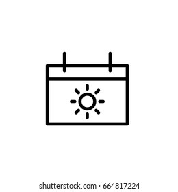 vacation calendar icon thin line black on white background