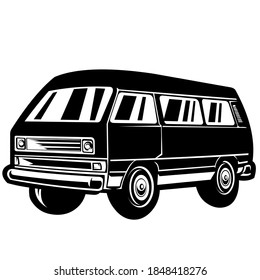 vacation car with camper van vector background