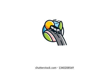 vacation car logo icon vector